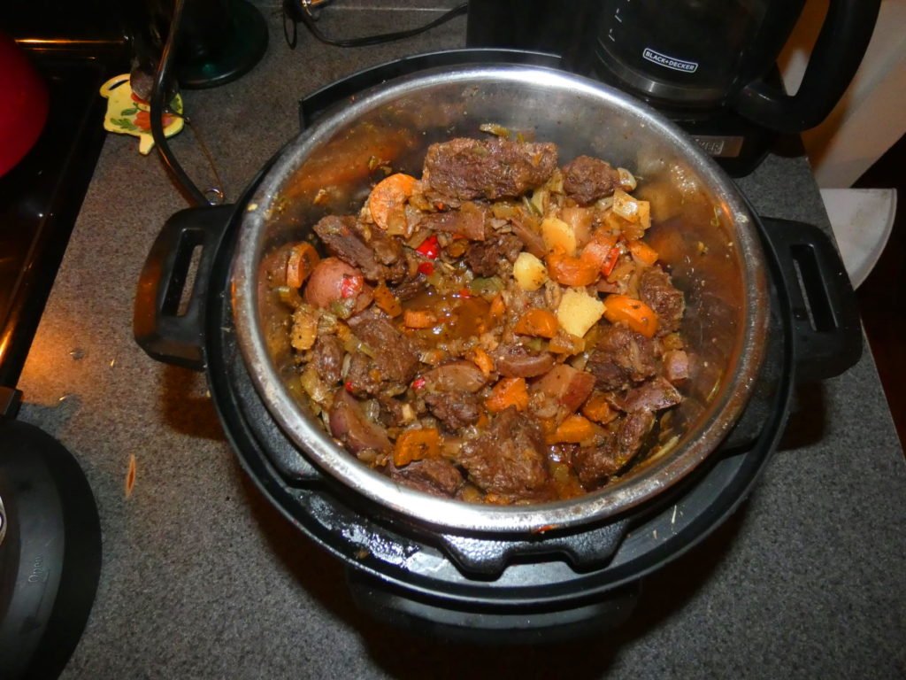 Soy Beef Burgundy, cooked in an Instapot.